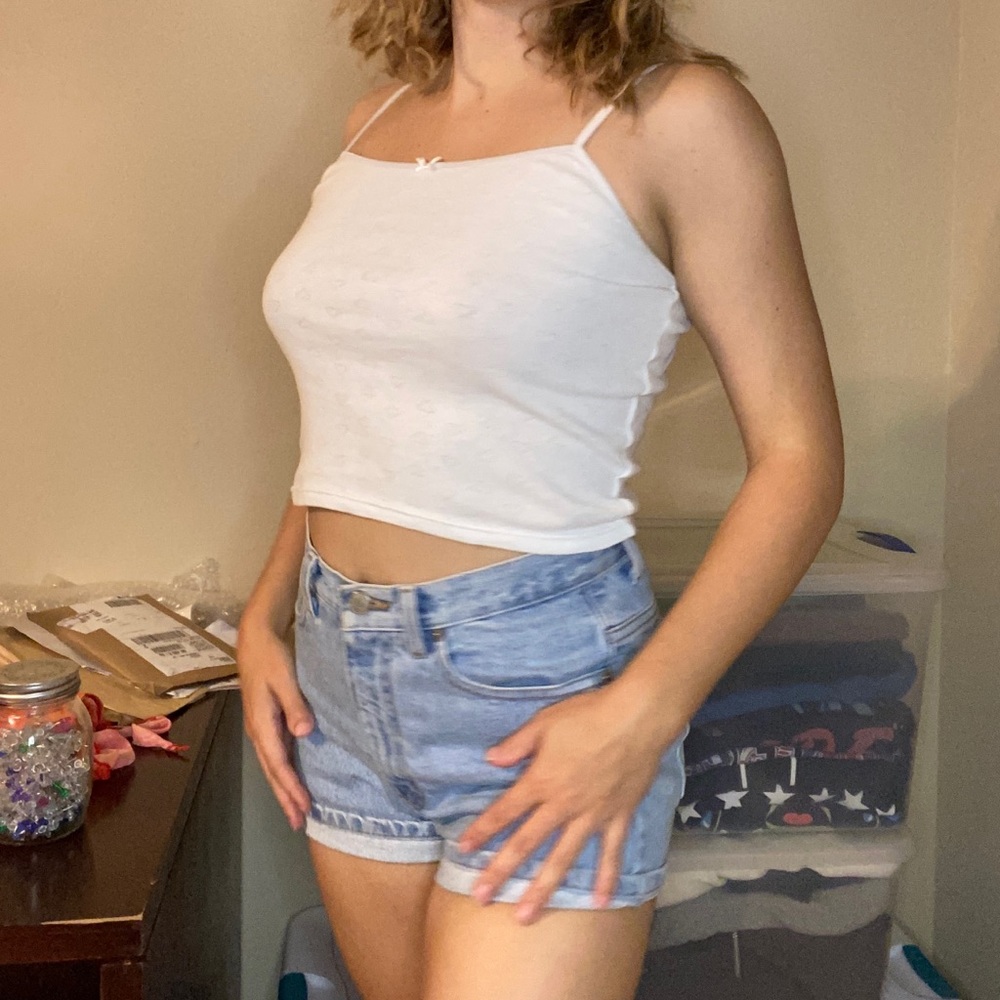 90s y2k Heart Baby Cami with Bow